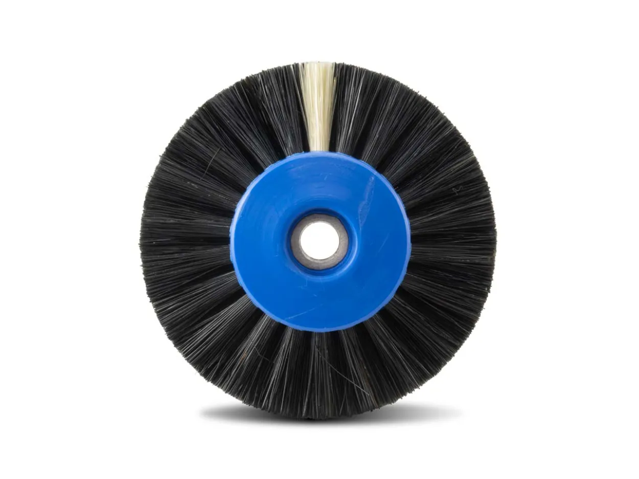 Black Bristle Lathe Brush 51mm/2", Stiff, 2 Row, Converging