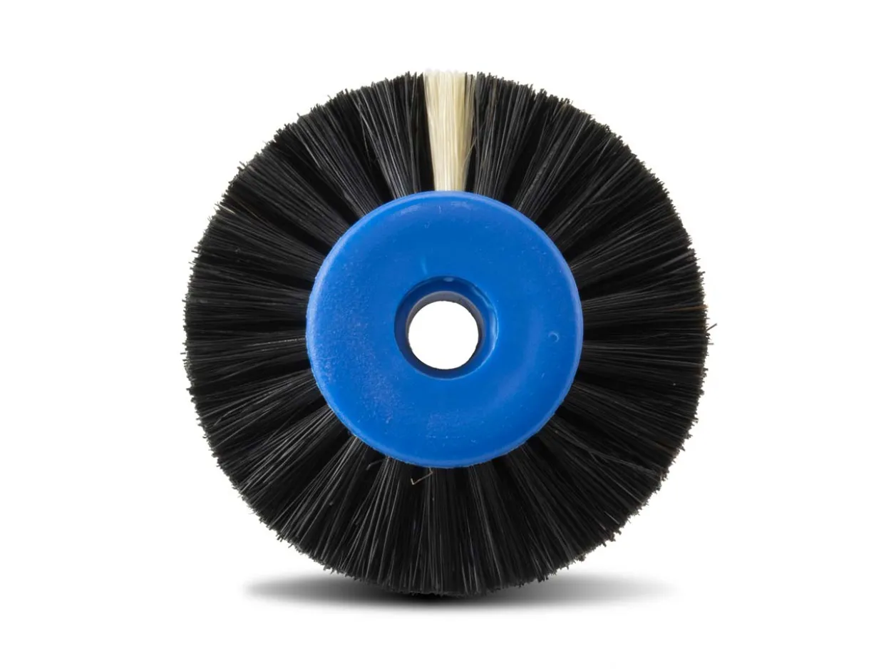 Black Bristle Lathe Brush 56mm/2", Stiff, 3 Row, Converging