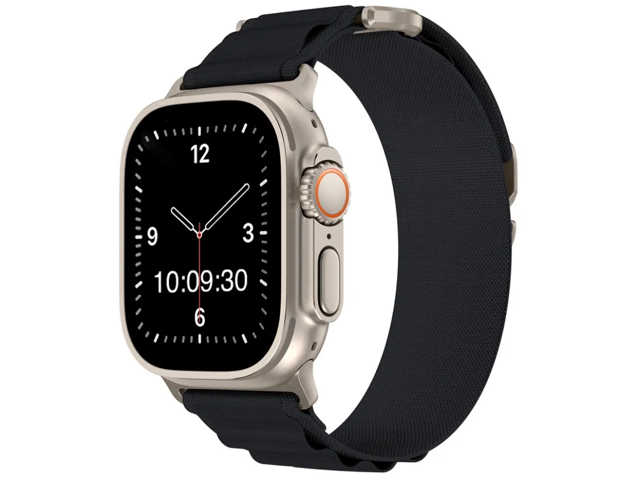 Black Fabric Strap For Apple Watch, Compatible With 42/44/45/49mm Models