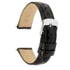Black Italian Genuine Crocodile Leather Watch Strap, 20mm