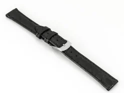 Black Italian Genuine Crocodile Leather Watch Strap, 20mm