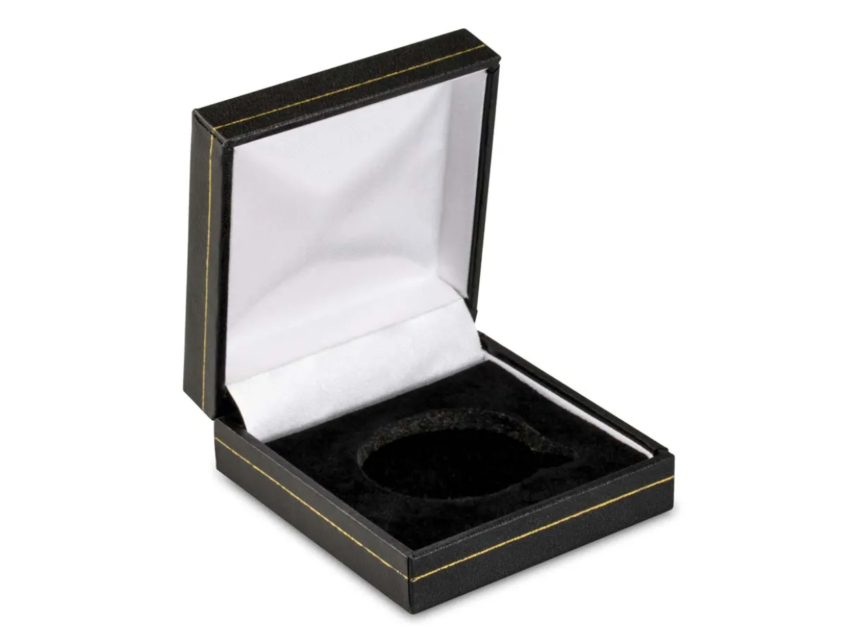 Black Leatherette Crown Coin Box