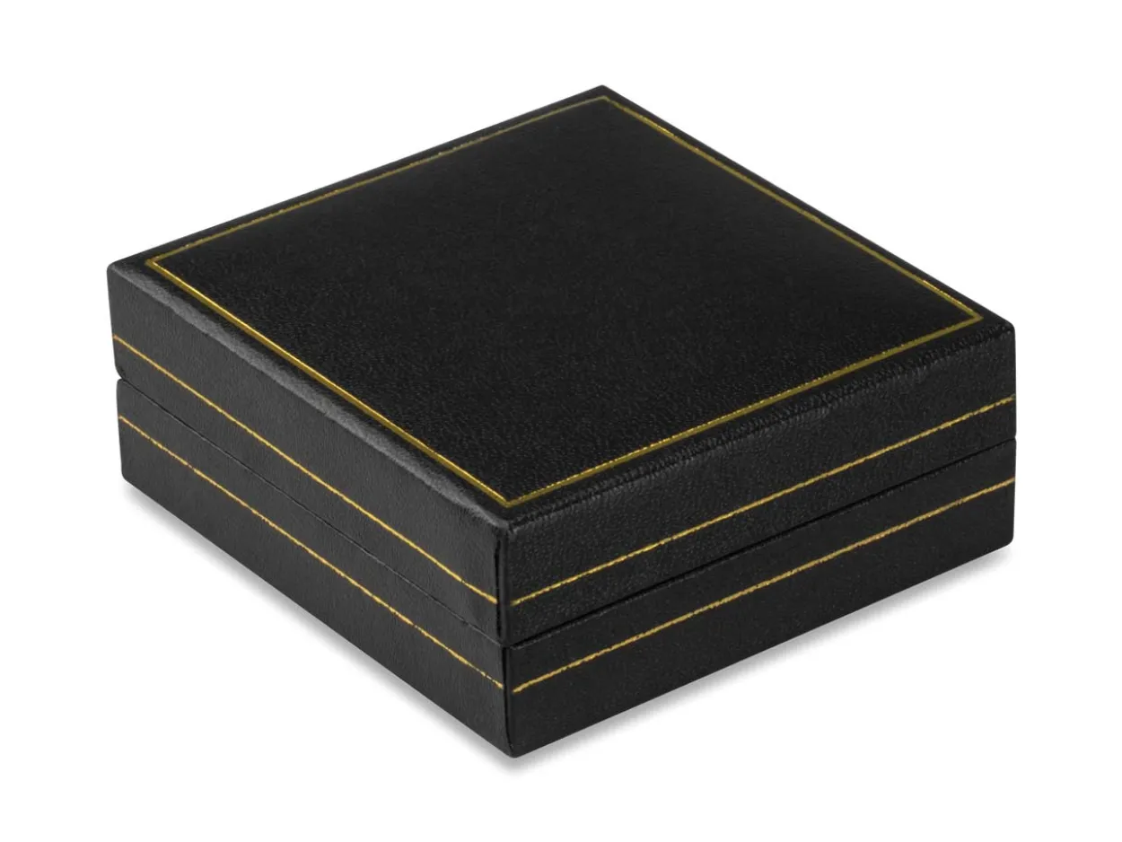 Black Leatherette Crown Coin Box