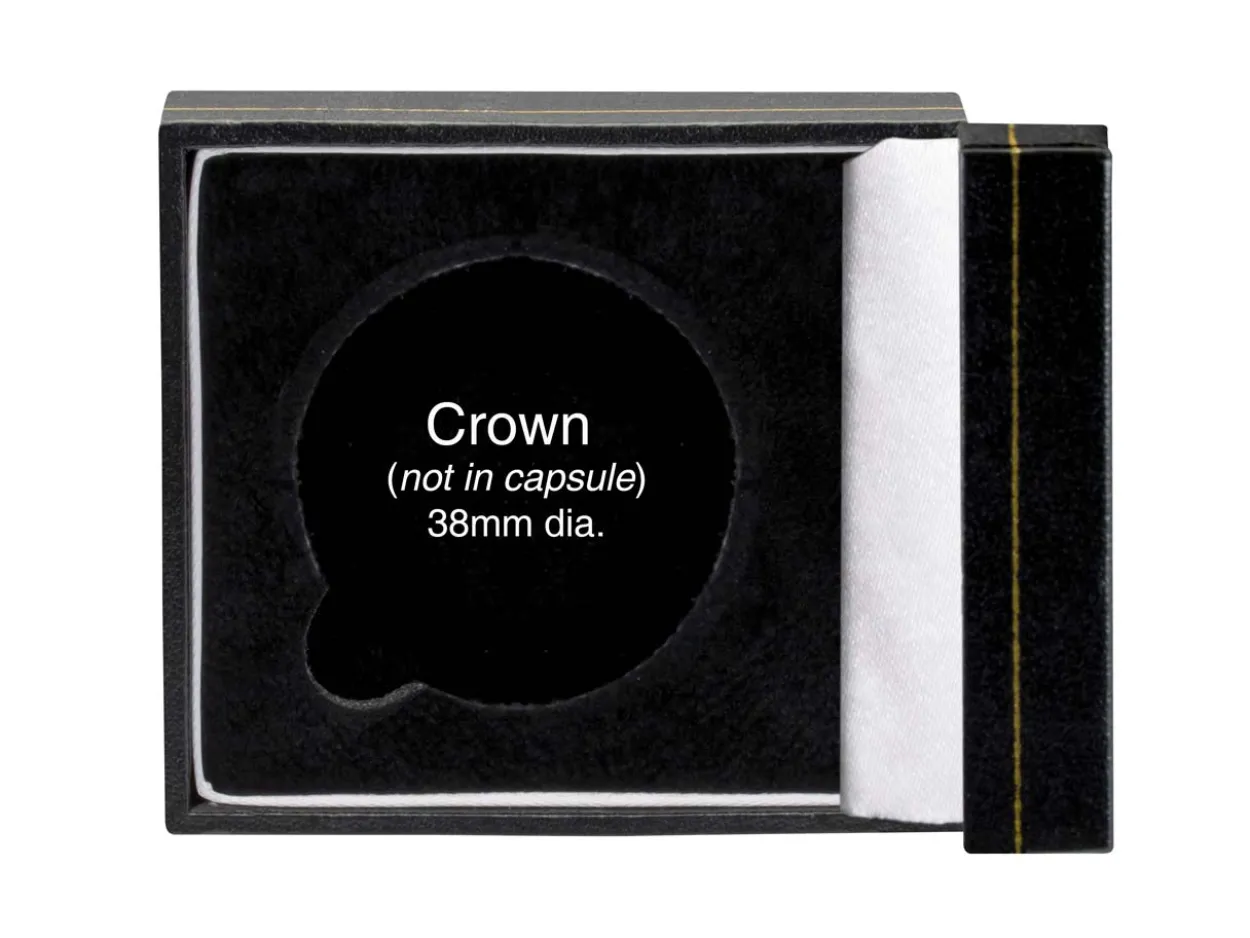 Black Leatherette Crown Coin Box