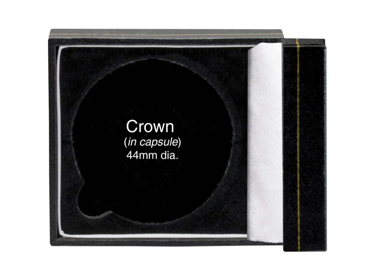 Black Leatherette Crown In Capsule Coin Box