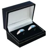 Black Leatherette Double Ring Box