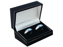 Black Leatherette Double Ring Box