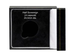 Black Leatherette Half Sovereign In Capsule Coin Box