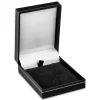 Black Leatherette Pendant Box Silver Line