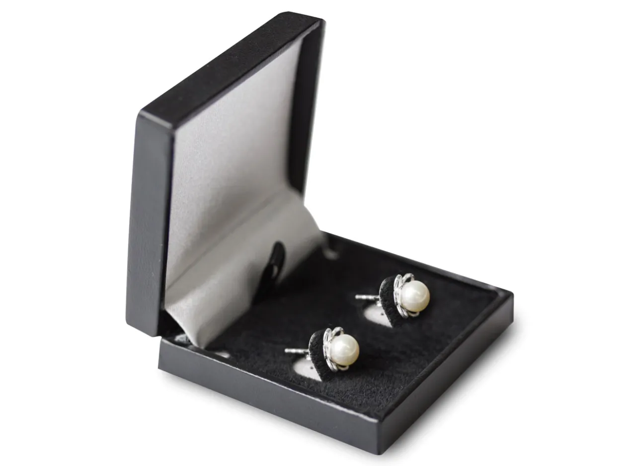 Black Leatherette Postal Earring Box