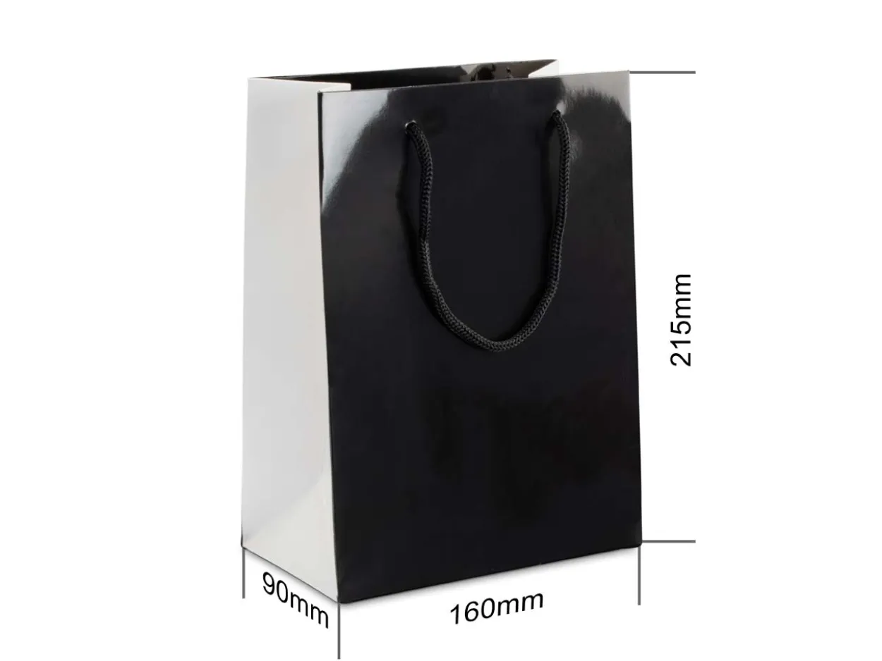 Black Monochrome Gift Bag Medium Pack of 10