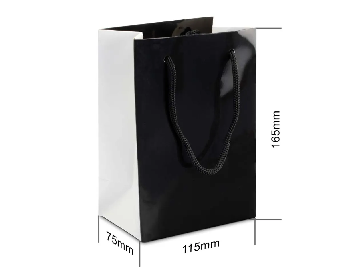 Black Monochrome Gift Bag Small Pack of 10