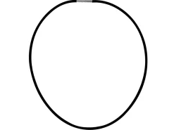 Black Rubber 3mm Necklet With Sterling Silver Clasp 17"/42.5cm