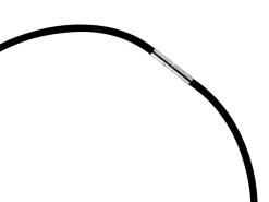 Black Rubber 3mm Necklet With Sterling Silver Clasp 17"/42.5cm