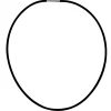 Black Rubber 5.5mm Necklet With Sterling Silver Clasp 18"/45cm