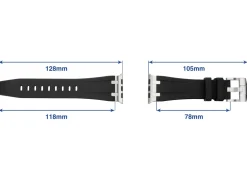 Black Silicone Strap For Apple Watch, Compatible With 42/44/45/49mm Models
