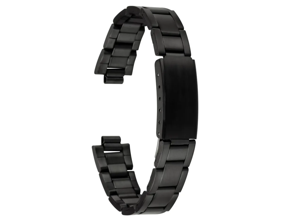 Black Stainless Steel Watch Bracelet, 18-22mm