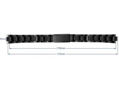 Black Stainless Steel Watch Bracelet, 18-22mm