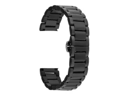 Black Stainless Steel Watch Bracelet, Centre Clasp, 20mm