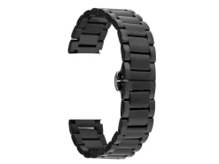 Black Stainless Steel Watch Bracelet, Centre Clasp, 18mm
