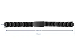 Black Stainless Steel Watch Bracelet, 12-16mm