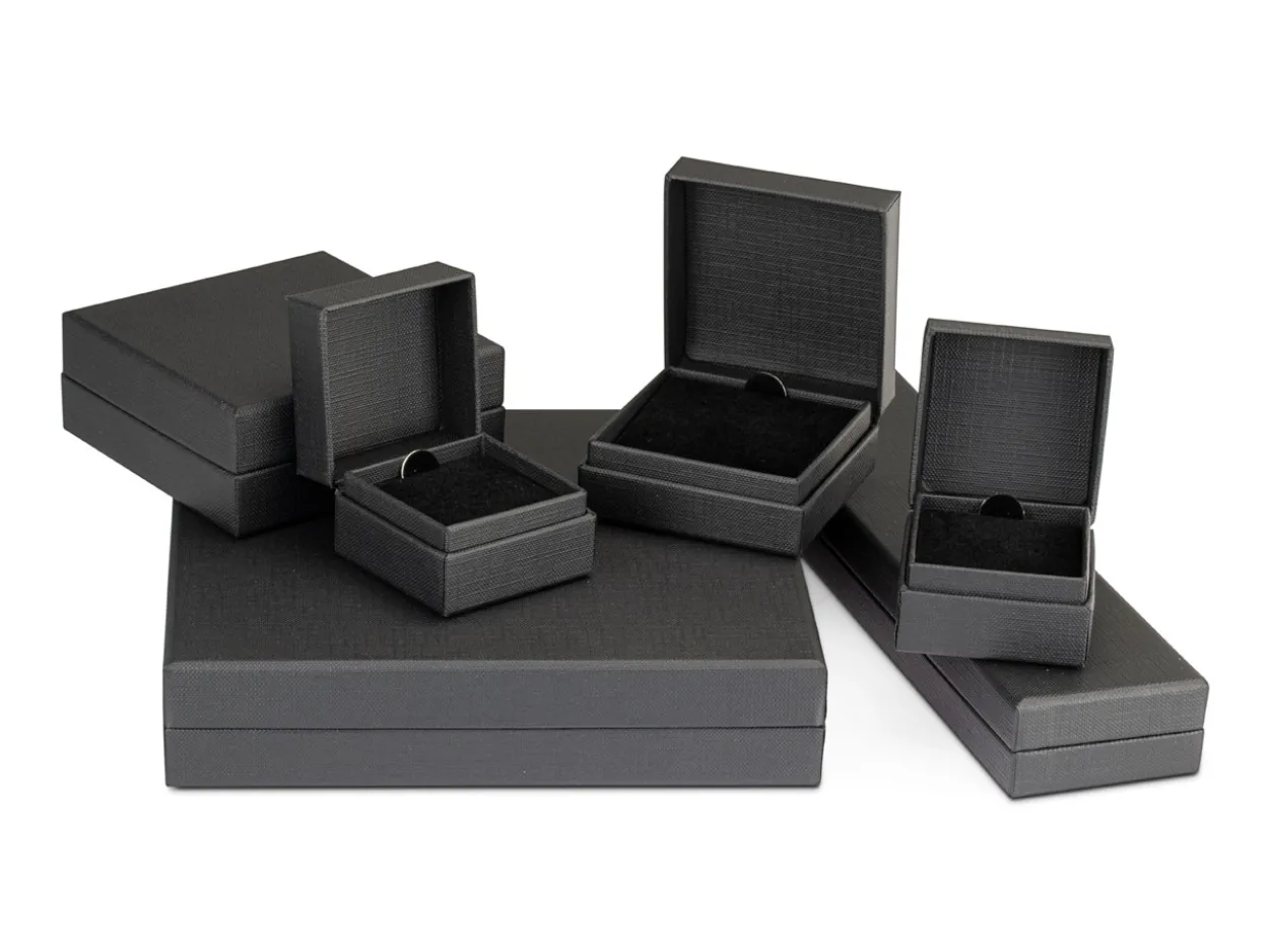 Black Textured Eco Necklace Box