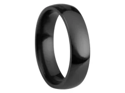 Black Zirconium Court Polished Wedding Ring 5.0mm, Size T, 1.8mm Wall