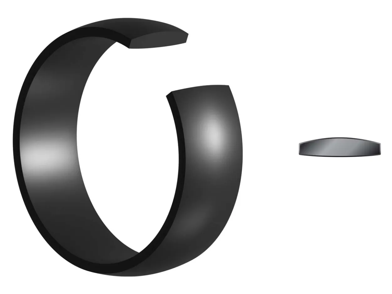 Black Zirconium Court Polished Wedding Ring 5.0mm, Size T, 1.8mm Wall