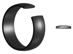Black Zirconium Court Polished Wedding Ring 6.0mm, Size Q, 1.8mm Wall