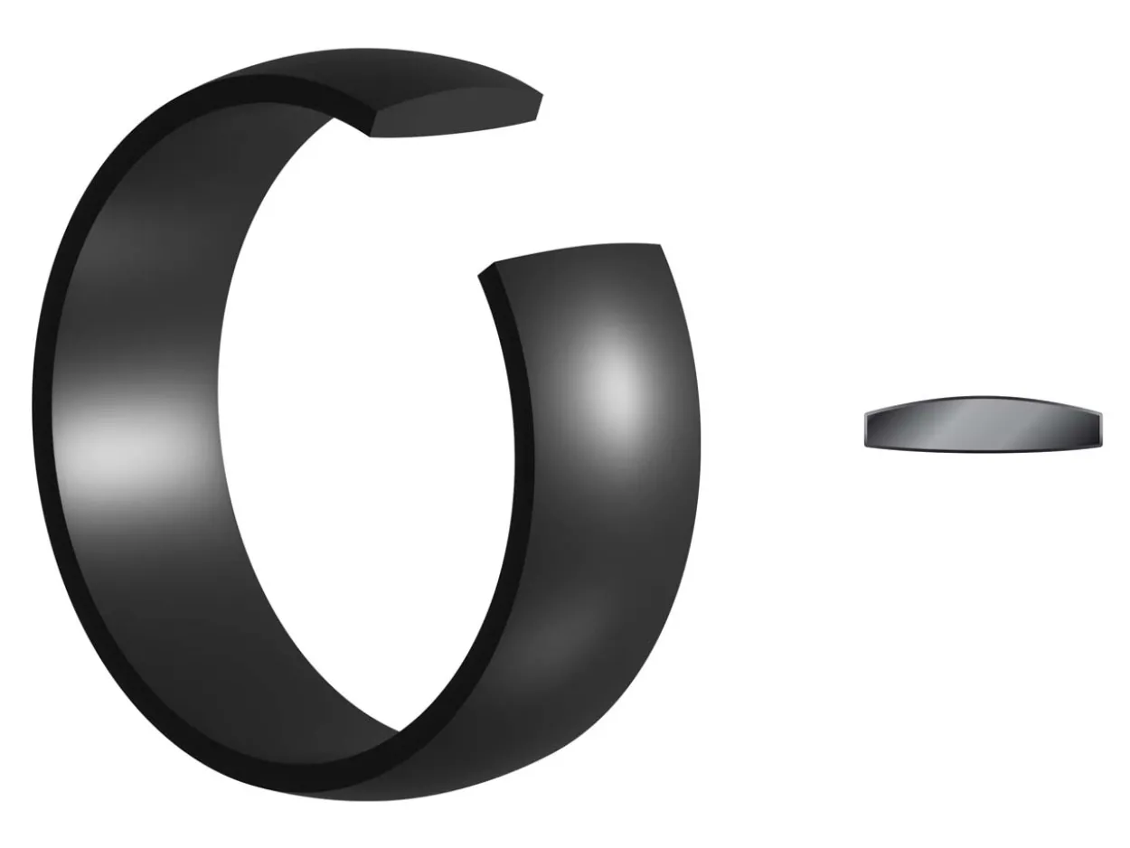 Black Zirconium Court Polished Wedding Ring 6.0mm, Size Q, 1.8mm Wall