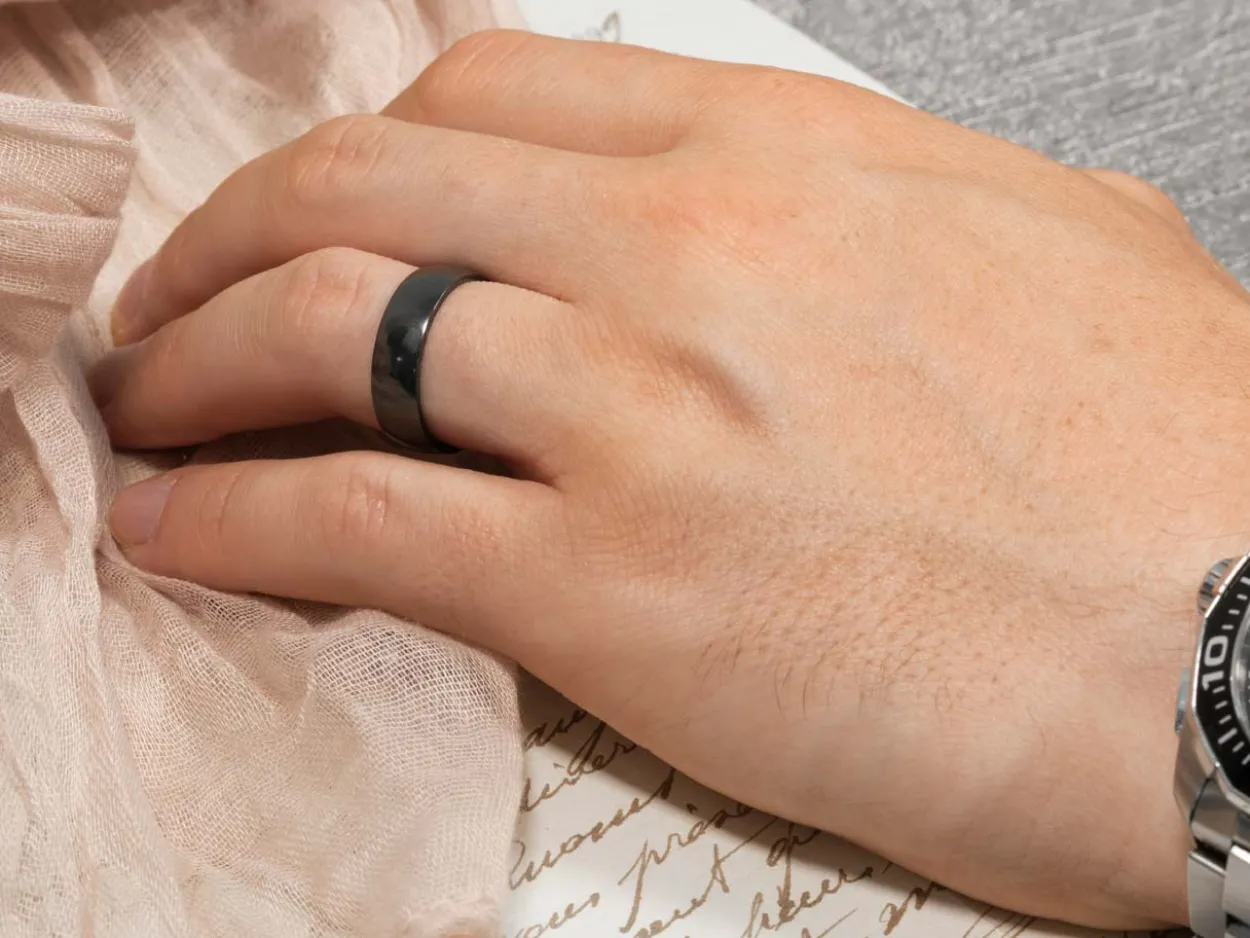 Black Zirconium Court Polished Wedding Ring 5.0mm, Size Z, 1.8mm Wall