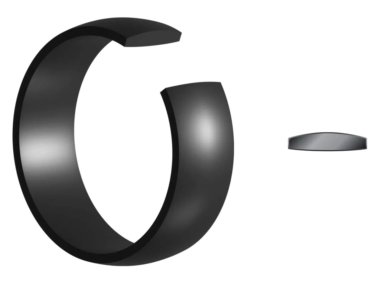 Black Zirconium Court Polished Wedding Ring 5.0mm, Size Z, 1.8mm Wall