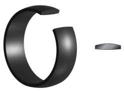 Black Zirconium Court Polished Wedding Ring 5.0mm, Size Y, 1.8mm Wall