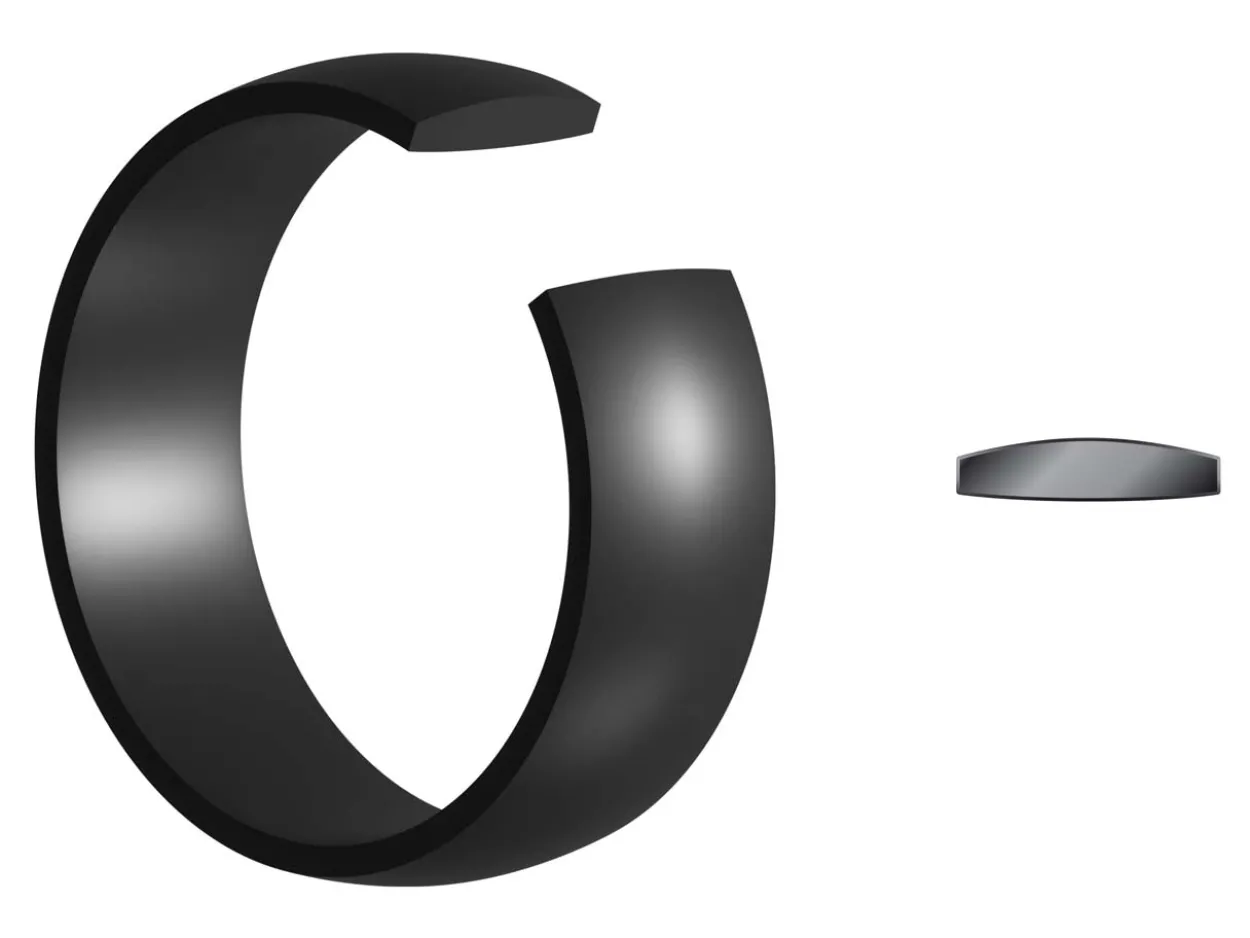Black Zirconium Court Polished Wedding Ring 5.0mm, Size Y, 1.8mm Wall