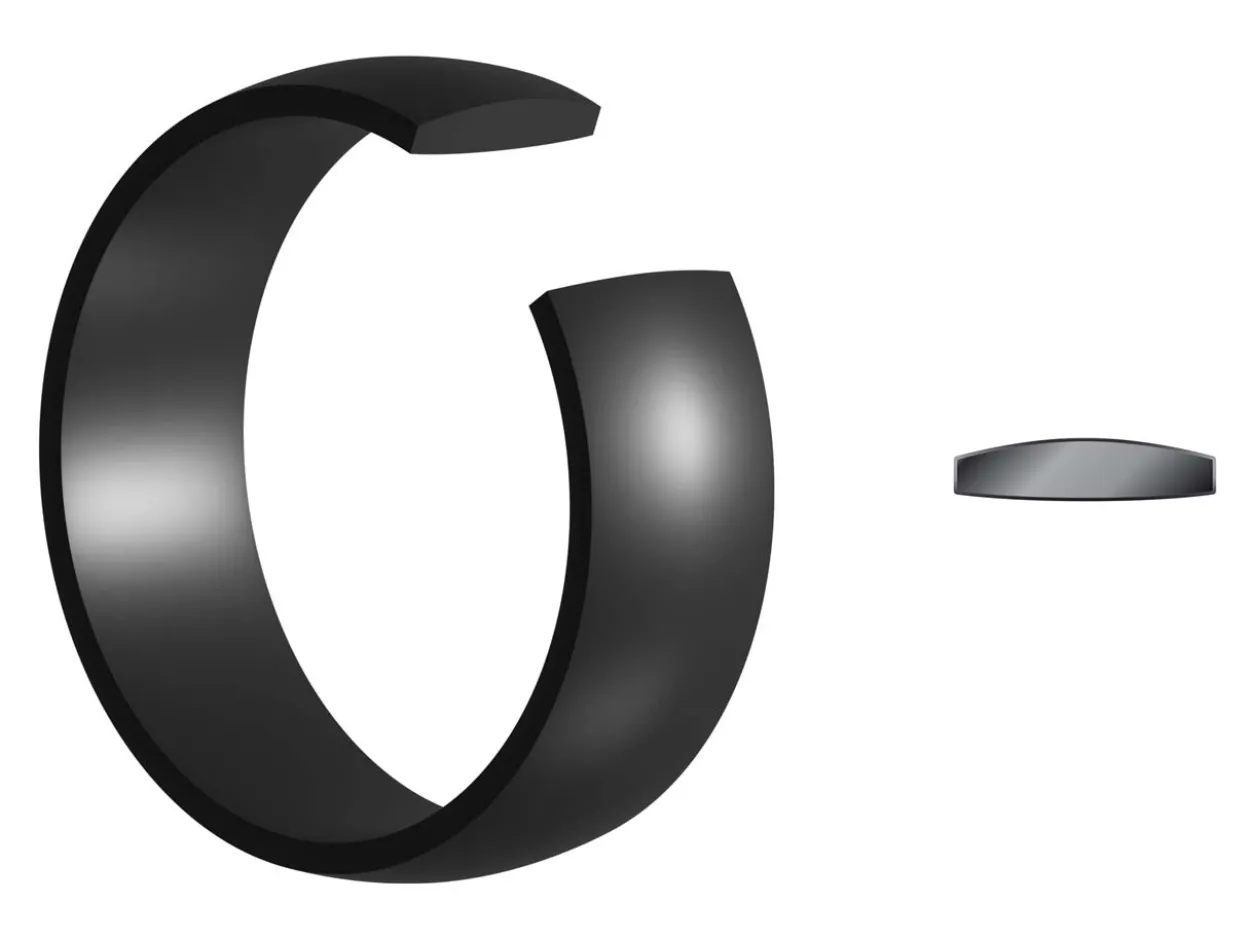 Black Zirconium Court Polished Wedding Ring 5.0mm, Size Q, 1.8mm Wall