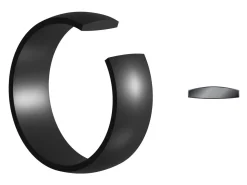 Black Zirconium Court Polished Wedding Ring 5.0mm, Size N, 1.8mm Wall