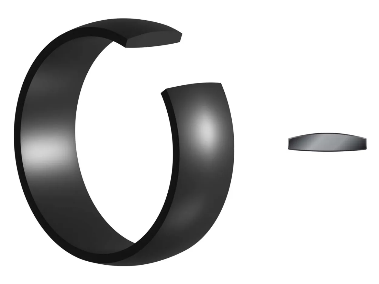 Black Zirconium Court Polished Wedding Ring 5.0mm, Size J, 1.8mm Wall