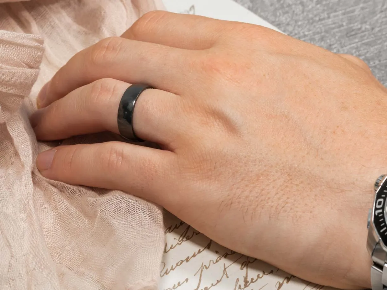 Black Zirconium Court Polished Wedding Ring 5.0mm, Size I, 1.8mm Wall