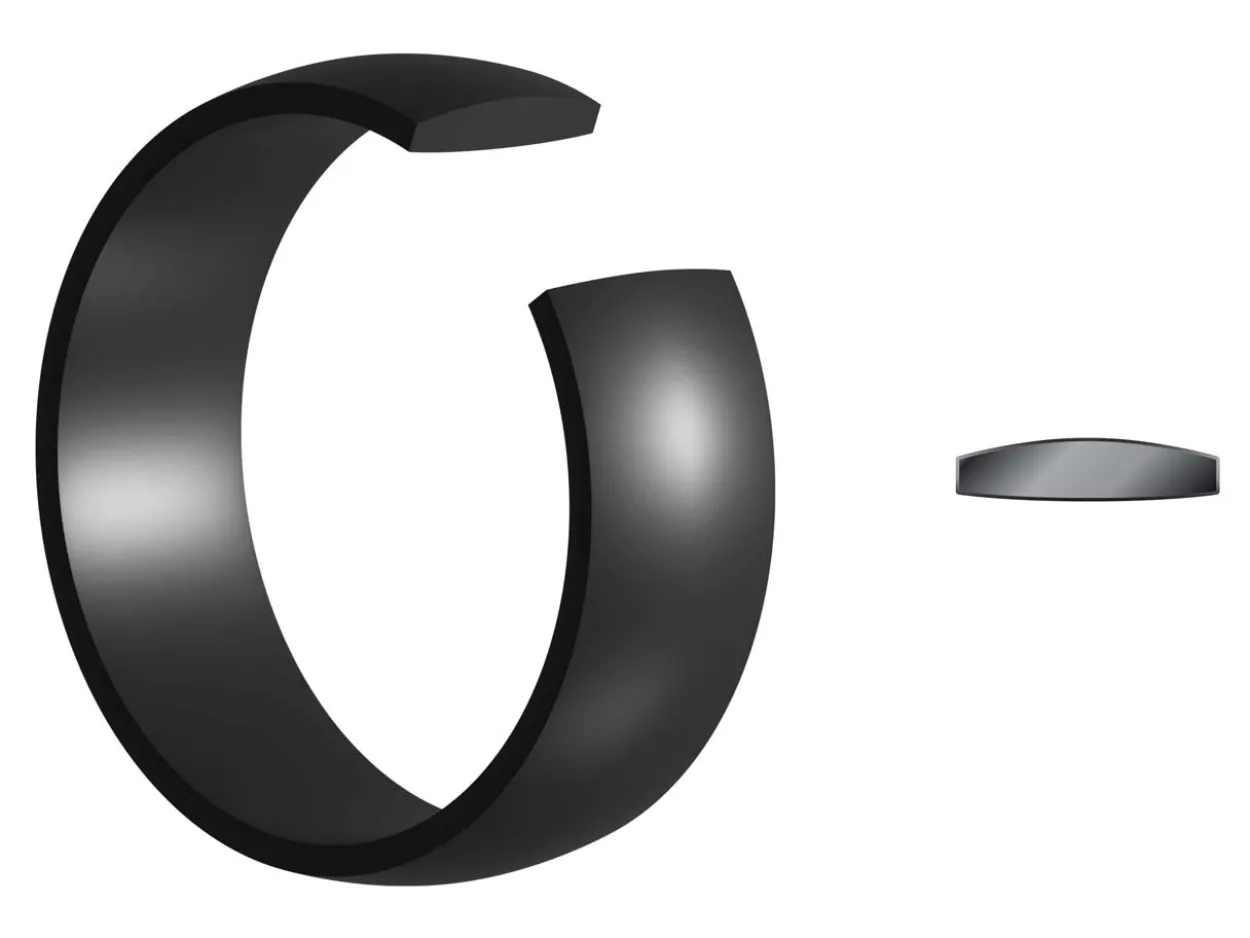 Black Zirconium Court Polished Wedding Ring 5.0mm, Size I, 1.8mm Wall