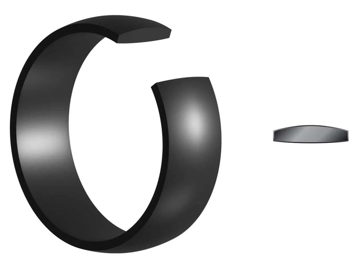 Black Zirconium Court Polished Wedding Ring 4.0mm, Size Y, 1.6mm Wall