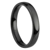 Black Zirconium Court Polished Wedding Ring 3.0mm, Size P, 1.6mm Wall