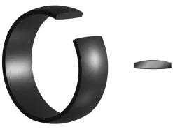 Black Zirconium Court Polished Wedding Ring 3.0mm, Size P, 1.6mm Wall