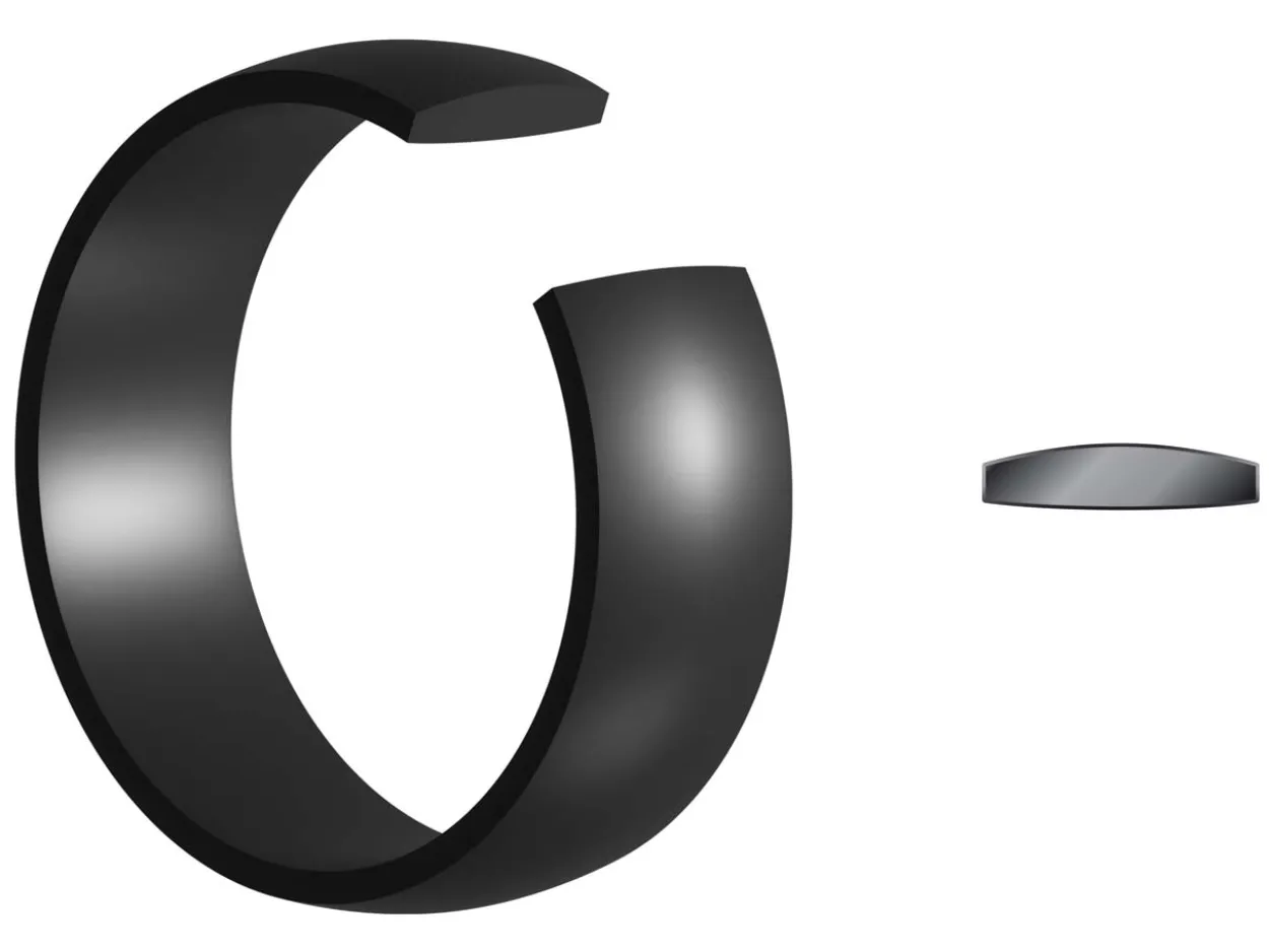 Black Zirconium Court Polished Wedding Ring 3.0mm, Size P, 1.6mm Wall