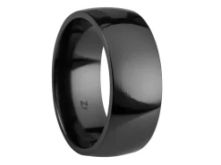 Black Zirconium Court Polished Wedding Ring 8.0mm, Size U, 2.0mm Wall