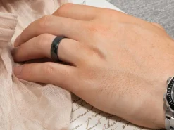 Black Zirconium Court Polished Wedding Ring 8.0mm, Size U, 2.0mm Wall