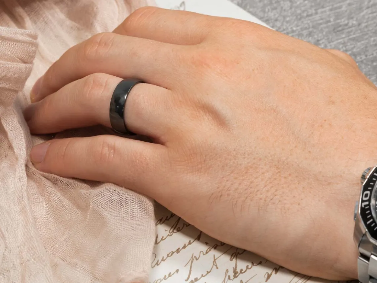 Black Zirconium Court Polished Wedding Ring 8.0mm, Size U, 2.0mm Wall