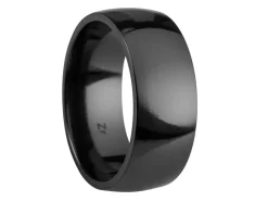 Black Zirconium Court Polished Wedding Ring 8.0mm, Size Q, 2.0mm Wall