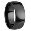 Black Zirconium Court Polished Wedding Ring 8.0mm, Size Z, 2.0mm Wall