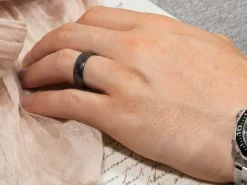 Black Zirconium Court Polished Wedding Ring 8.0mm, Size V, 2.0mm Wall