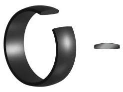 Black Zirconium Court Polished Wedding Ring 8.0mm, Size S, 2.0mm Wall